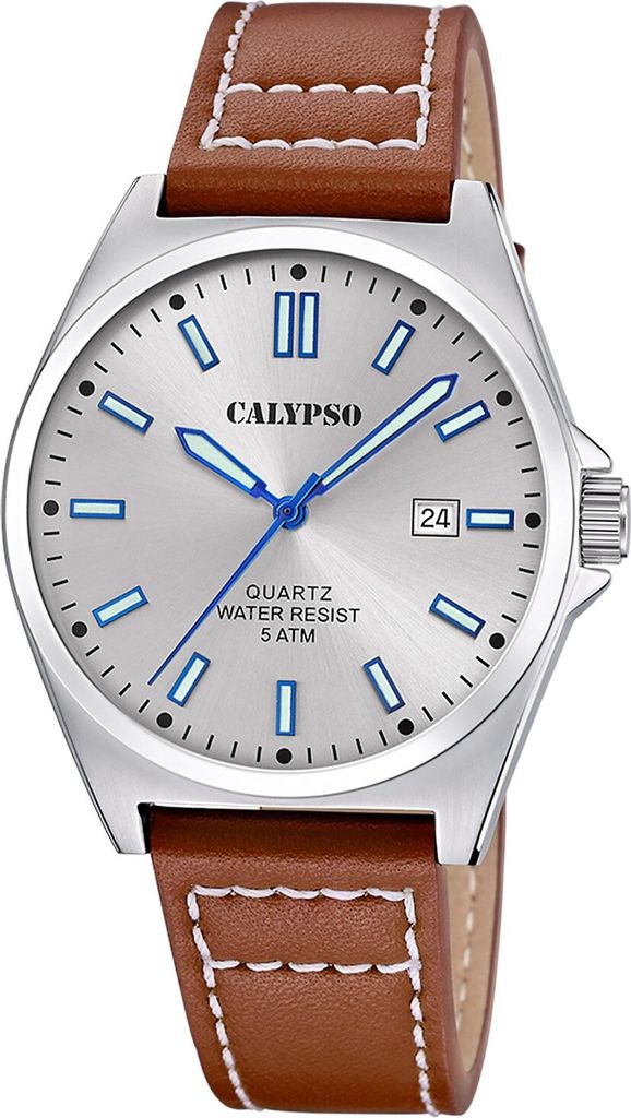 Calypso K5868/2 Herrenuhr Quarz mit Lederband Braun