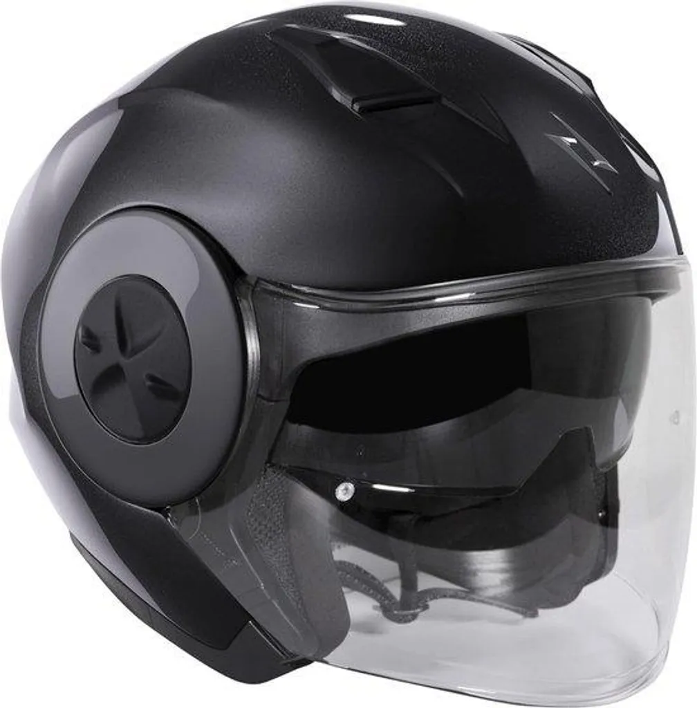 Casque moto XL noir métallisé - Finition haut de gamme et style jet chic