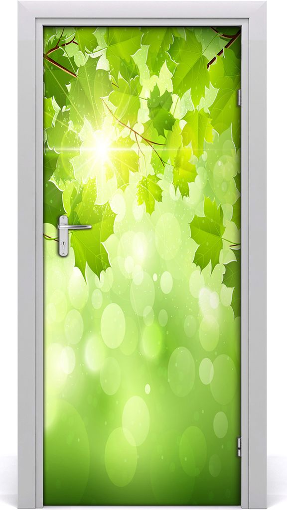 Tulup Türaufkleber 85x205 cm Dekorative Aufkleber Selbstklebend Wasserdichte Tapete Abnehmbar Schlafzimmer Wohnzimmer Wohnkultur - grüne Blätter