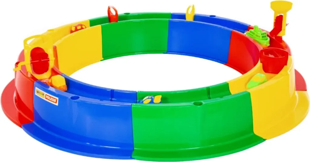 Bac à Sable Enfant avec Circuit d'Eau et Accessoires de Jeux 136 cm