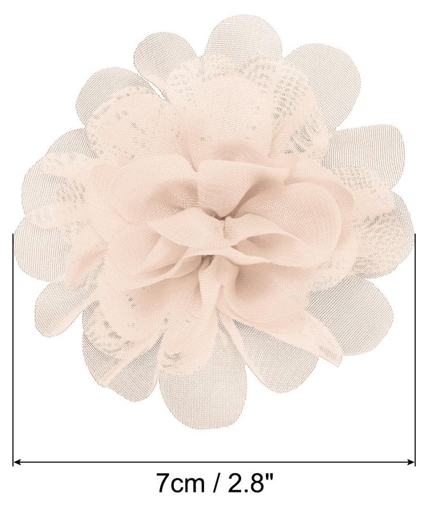 10Stk 2.8" Chiffon Blumen Netz Stoff Blumen N?hen Gewebe Ornamente Stirnband Verzierungen fš¹r Heimwerker Handwerk Hochzeit Nachbildung Khaki
