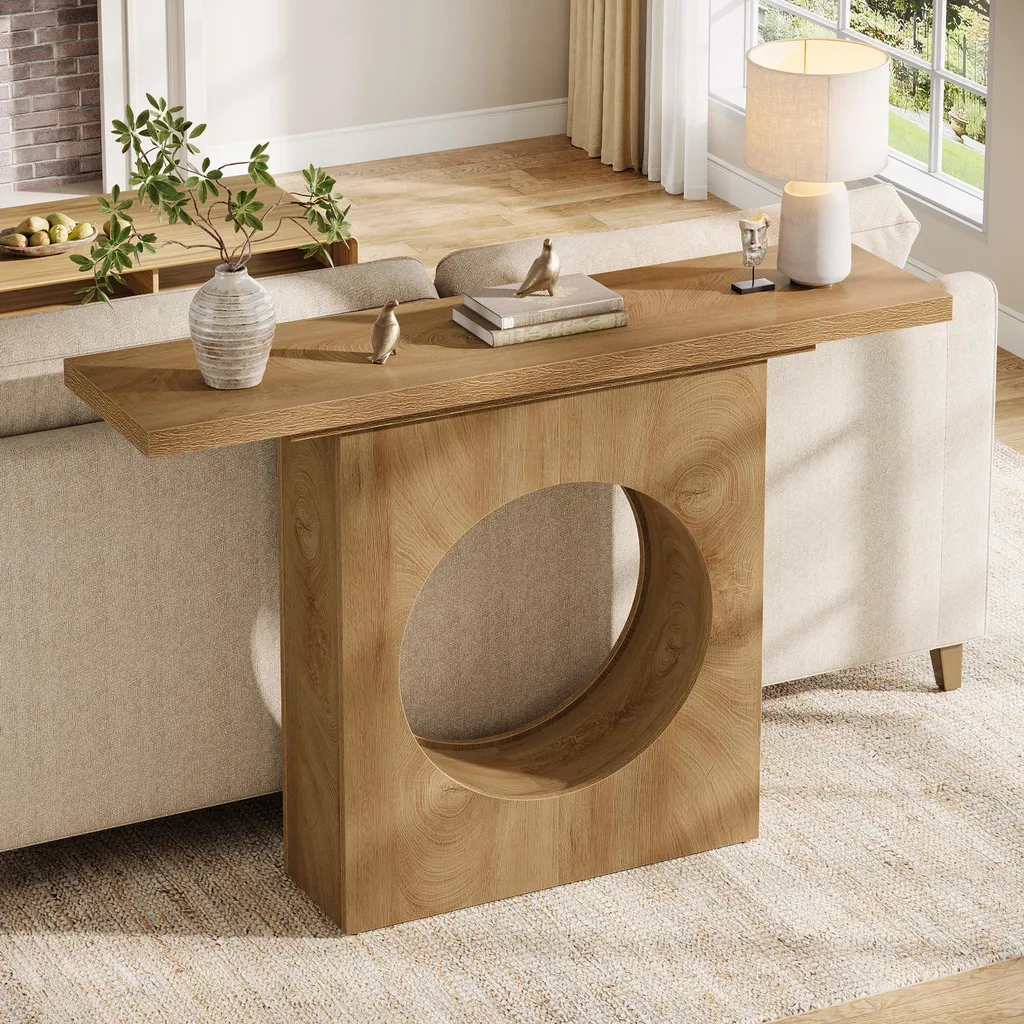 Table d'appoint Tribesigns 105 cm bois rustique console d'entrée chic - 5