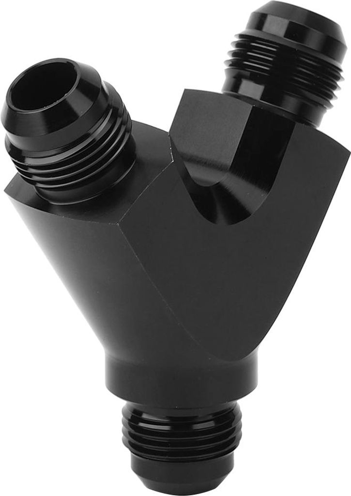 3-Wege-Adapter aus Aluminiumlegierung, Y-Typ AN10 10-AN-Stecker auf 2X Schwarz