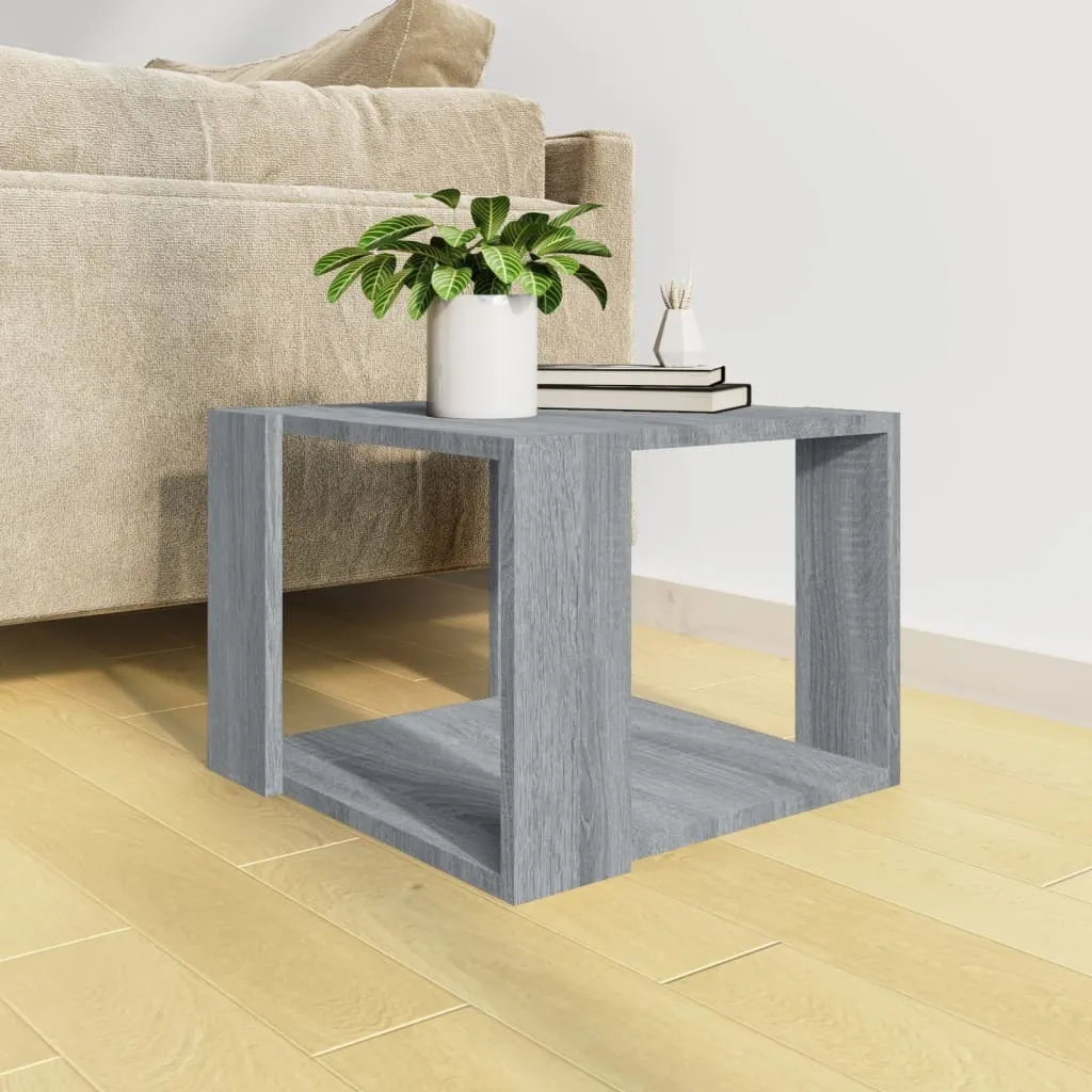 Table basse compacte en bois composite Gris Sonoma 40x40cm résistante - 3