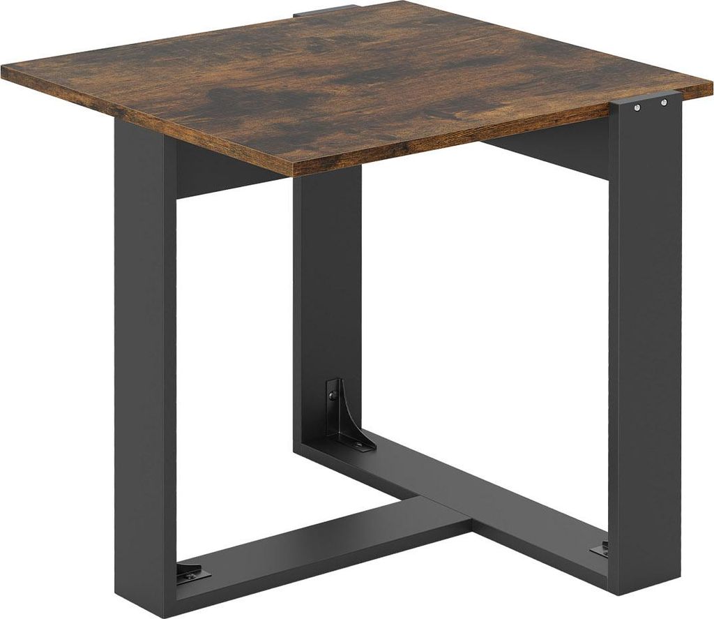 COSTWAY Beistelltisch, quadratischer Sofatisch mit industrieller Nachttisch für kleine Räume, Kaffeetisch für Wohnzimmer