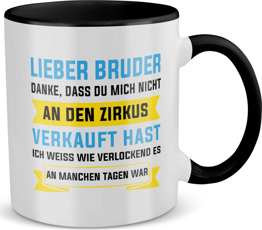 22Feels Grosser Bruder Geschenk Geburtstag Weihnachten Geschwister Tasse Jungs Männer Haferl Teenager Bruderherz (Weiss-Schwarz)