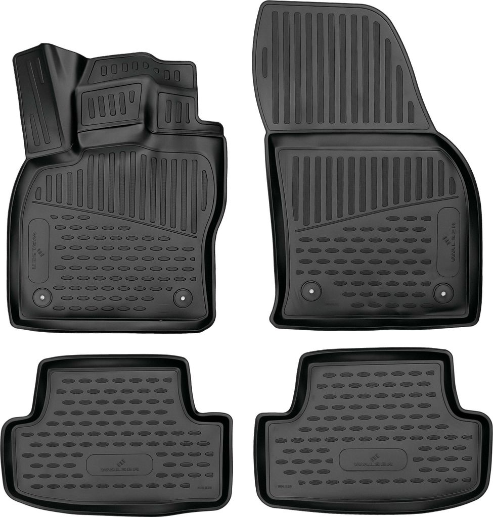 WALSER XTR Gummi Fussmatten Auto für Audi Q2 06/2016-Heute, 100% passgenaue Auto Fußmatten, robuste Universal Fußmatte Auto, Gummimatten Auto, A...