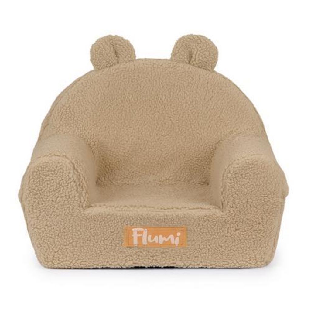 Poltrona Flumi per bambini teddy beige scuro, poltroncina Immagine del prodotto 