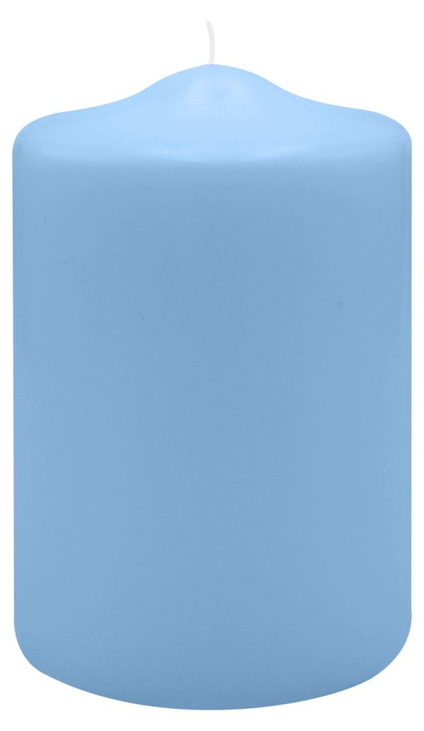 Spitzkopf Stumpen Kerzen Blue Bell Hellblau 15 x Ø 10 cm, 6 Stück