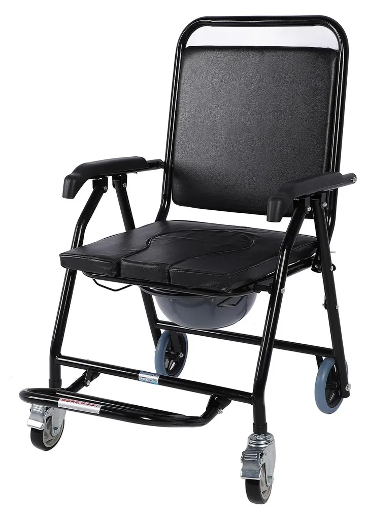 Chaise de toilettes mobile à roulettes pliable et renforcée Modèle R50