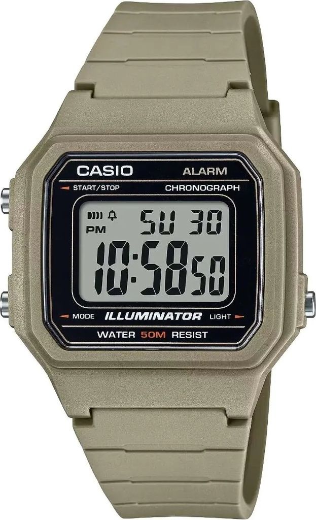A digital watch on a plain white background.