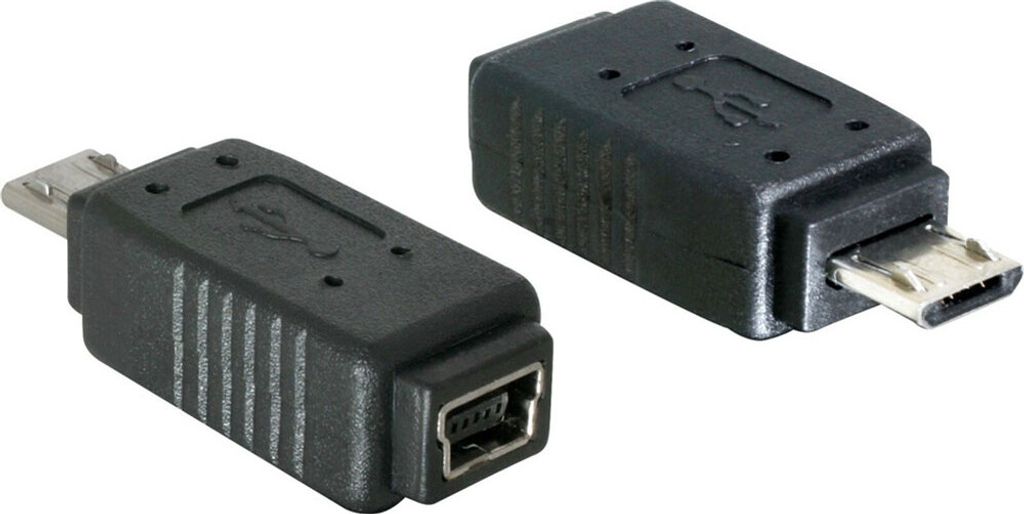 DeLOCK Adapter USB micro-B Stecker zu mini USB 5pin Buchse, USB micro-B, mini USB 5p, männlich/weiblich