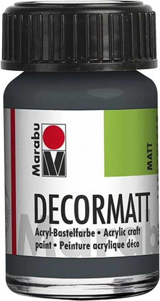 Marabu 1401 39 079 Decormatt Acryl, Dunkelgrau 079, 15 ml