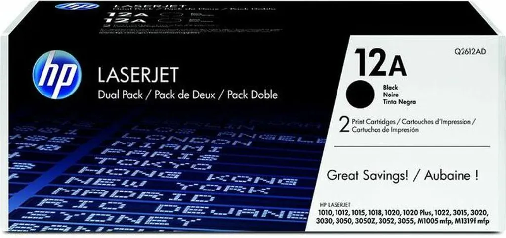 Toner HP 12A noir pour impression de documents de bureau quotidiens