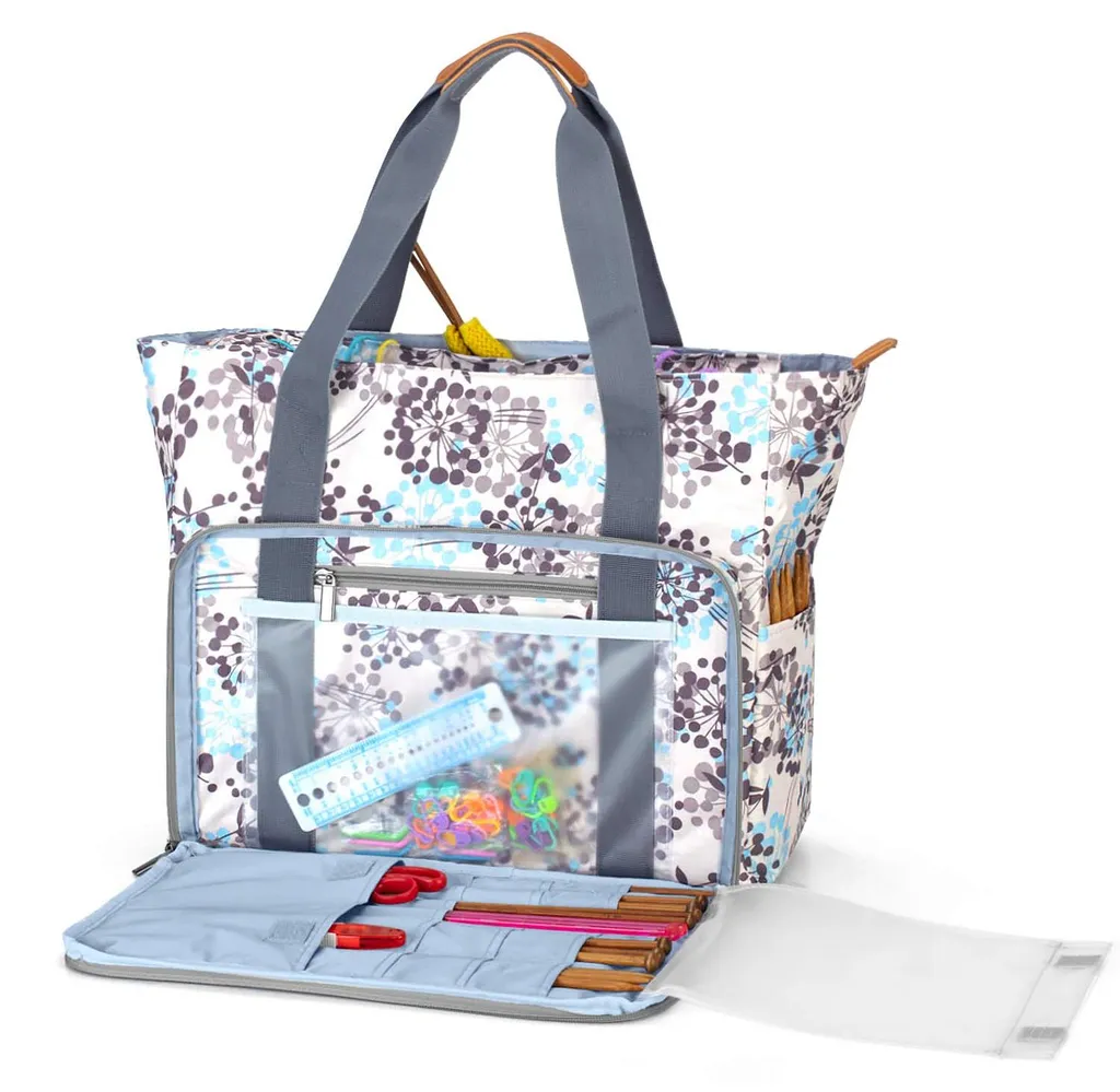 Sac de rangement pour laine et tricot motif Pissenlit pour aiguilles