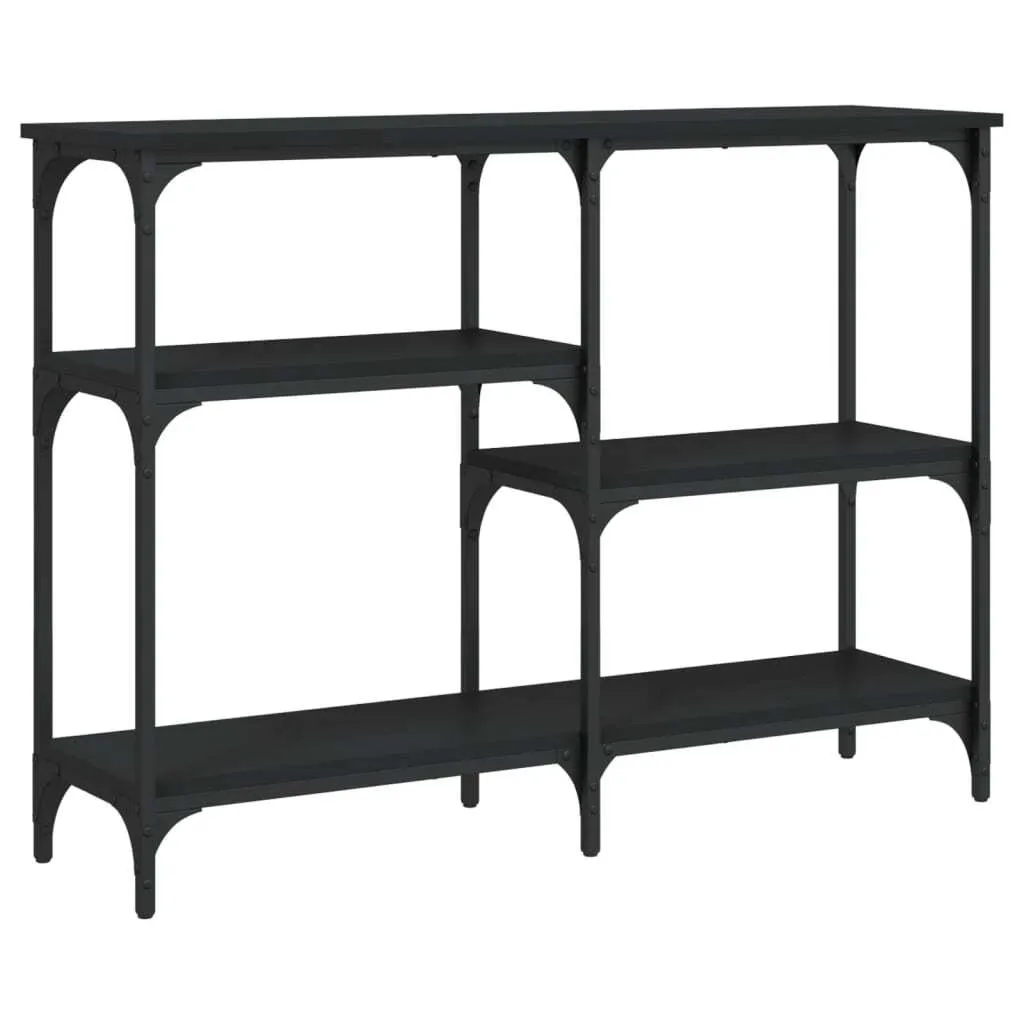 Tavolo consolle nero 102x29x75 cm materiale a base di legno