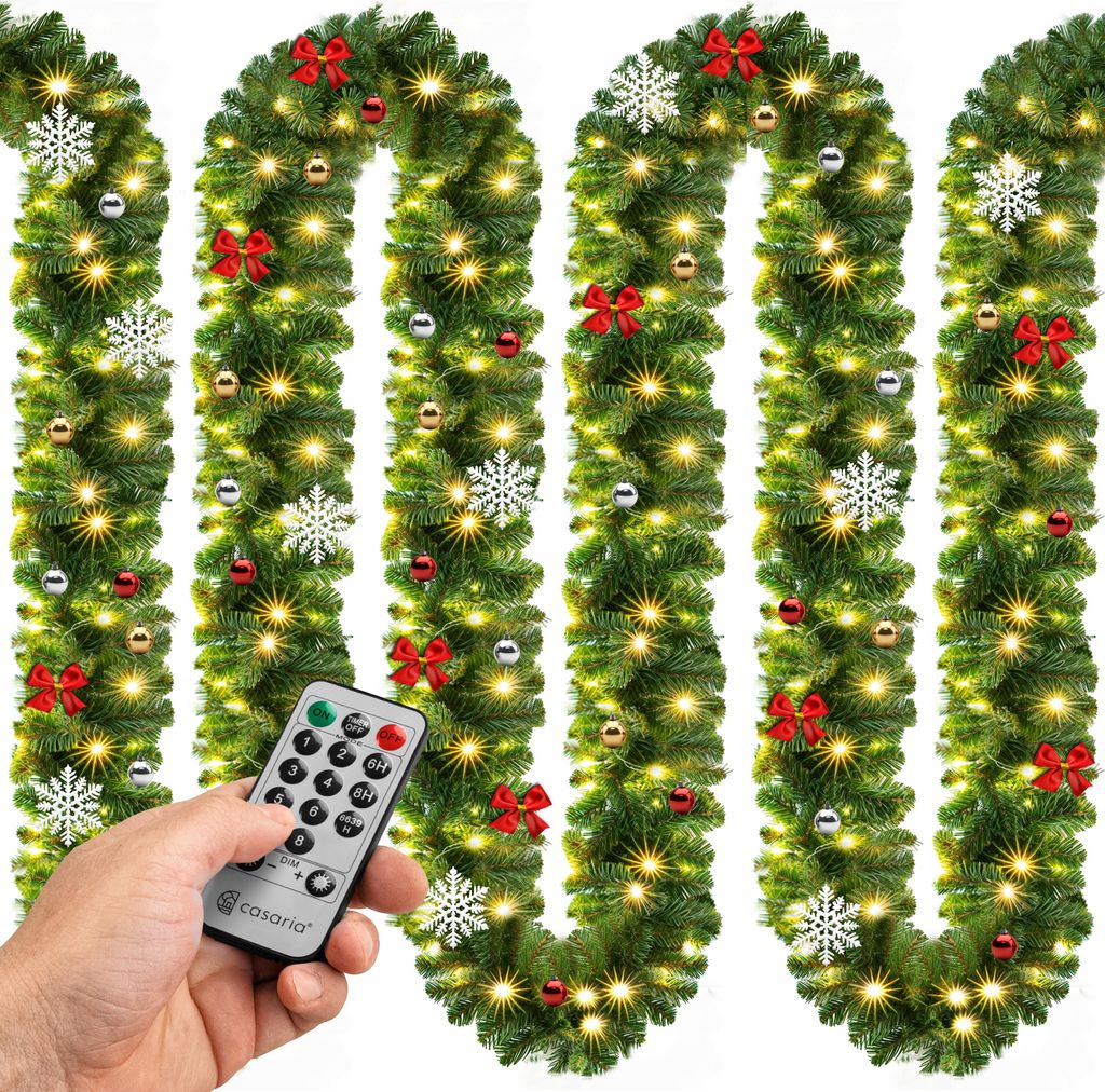 CASARIA® Guirlande de Noël lumineuse avec déco 5m 80 LED Image du produit 