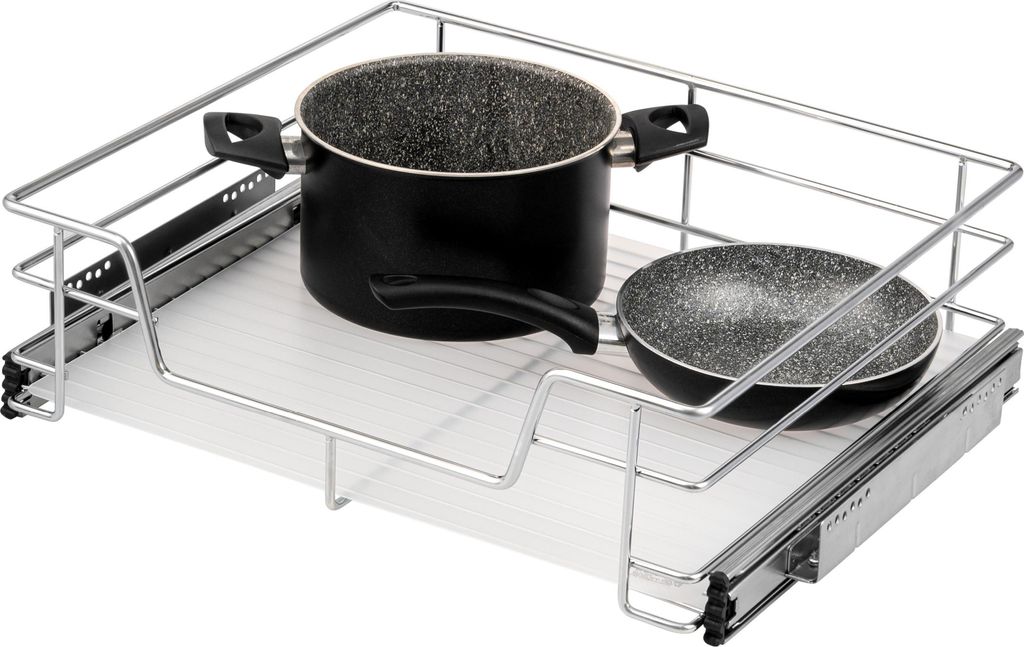 cassetto telescopico bremermann 60 cm con ripiano, cassetto Immagine del prodotto 