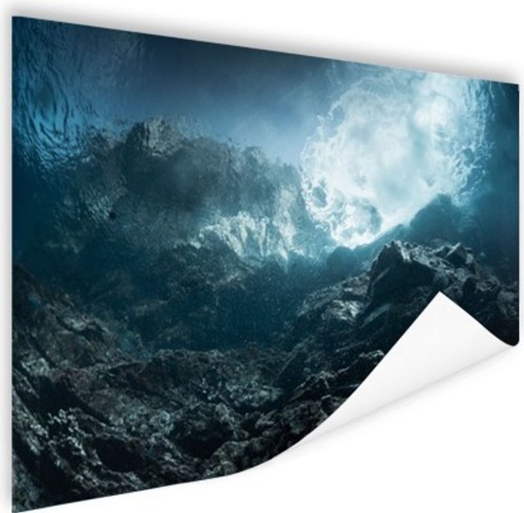 MuchoWow Poster Dunkle Felsen unter Wasser 120x80 cm - Bilder