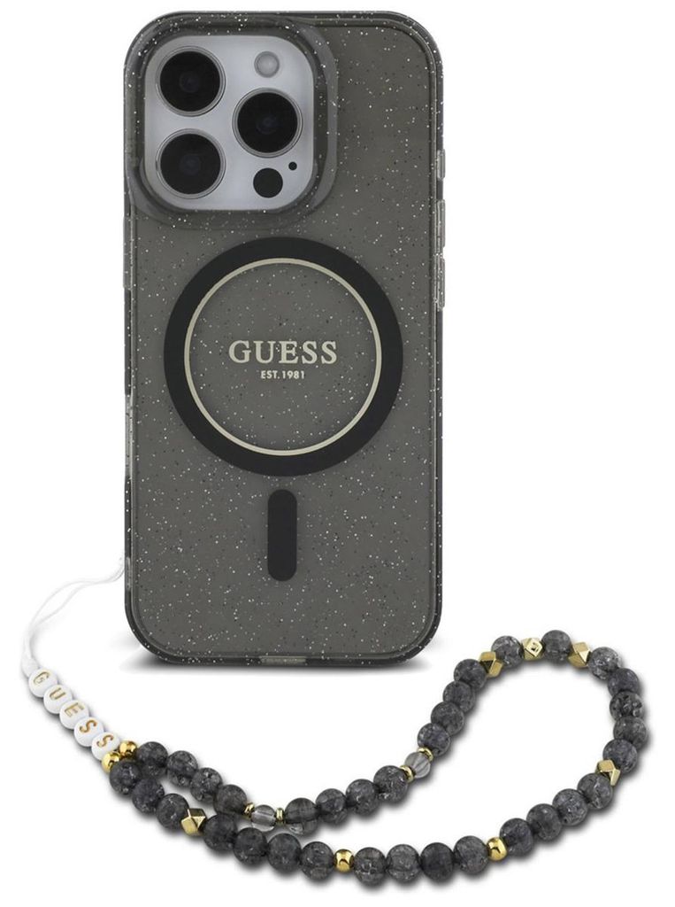 Guess Iml Glitter con cinturino perlato Custodia Magsafe Immagine del prodotto 