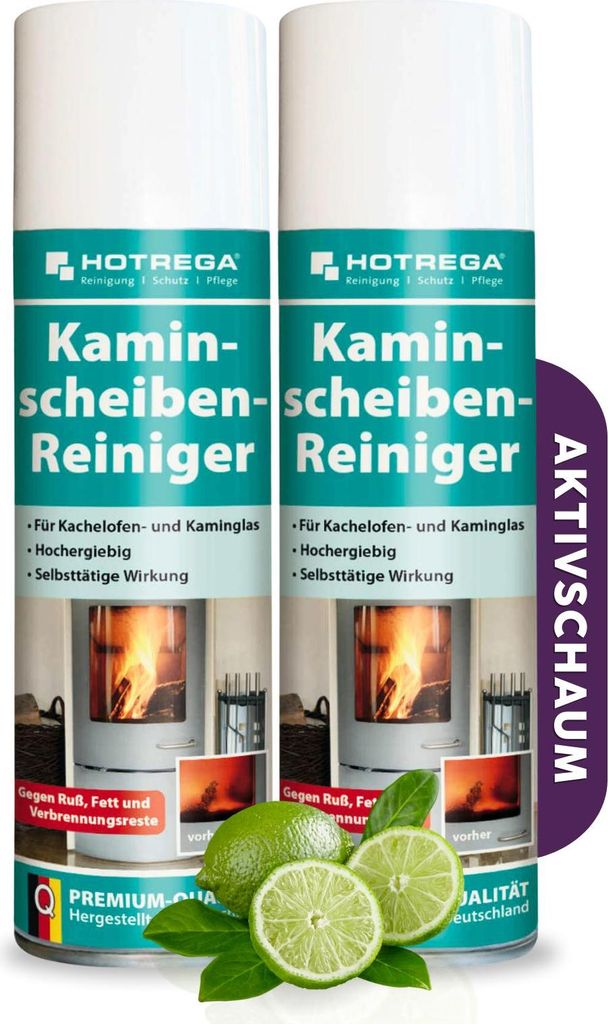 HOTREGA Kaminscheiben Reiniger 300ml Set mühelos Ruß vom Produktbild 