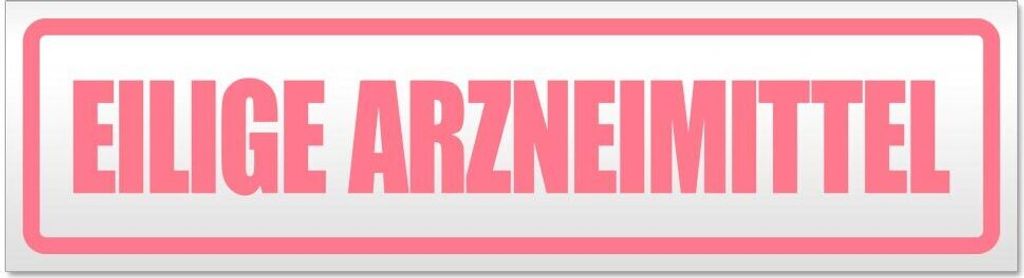 Kiwistar - Autoaufkleber - Hellrosa - 60 x 16 cm - Eilige Arzneimittel - Hinweis Aufkleber Sticker für Auto, Kfz, Fahrrad, PKW, LKW