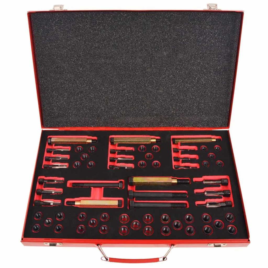 vidaXL Kit de Réparation Filetage Bougies Préchauffage 63 pcs M8-M12