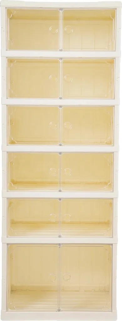 Rangement chaussures pliable pour petits espaces - Organisateur blanc jaune