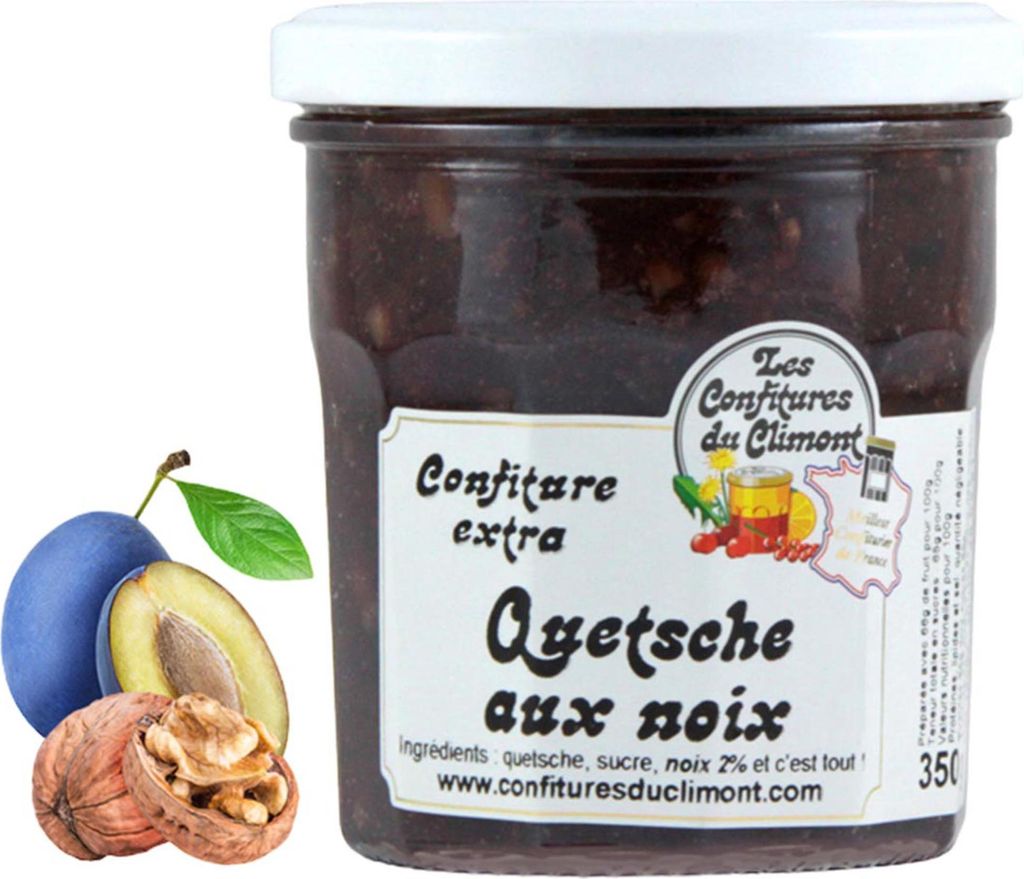 Les Confitures du Climont Zwetschge-Nüsse Konfitüre extra 350g – Handwerklich hergestellt