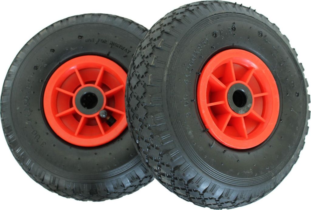 2x Sackkarrenrad Luftrad 260x85 3.00-4 Achlänge 75 mm 4PR Produktbild 