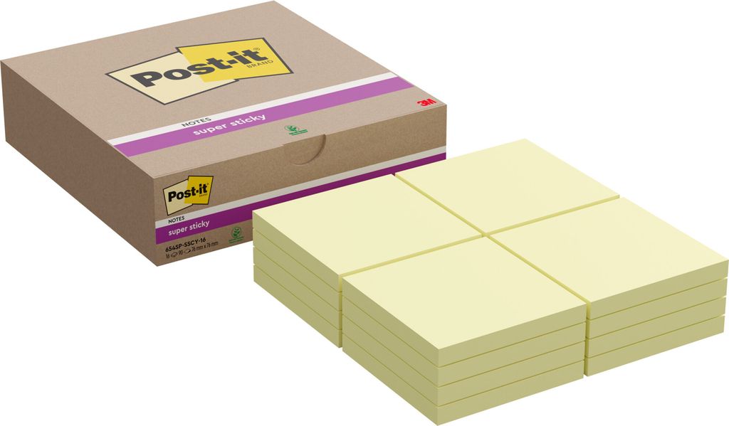 Post-it Super Sticky Haftnotizen selbstklebend, 16 Blöcke