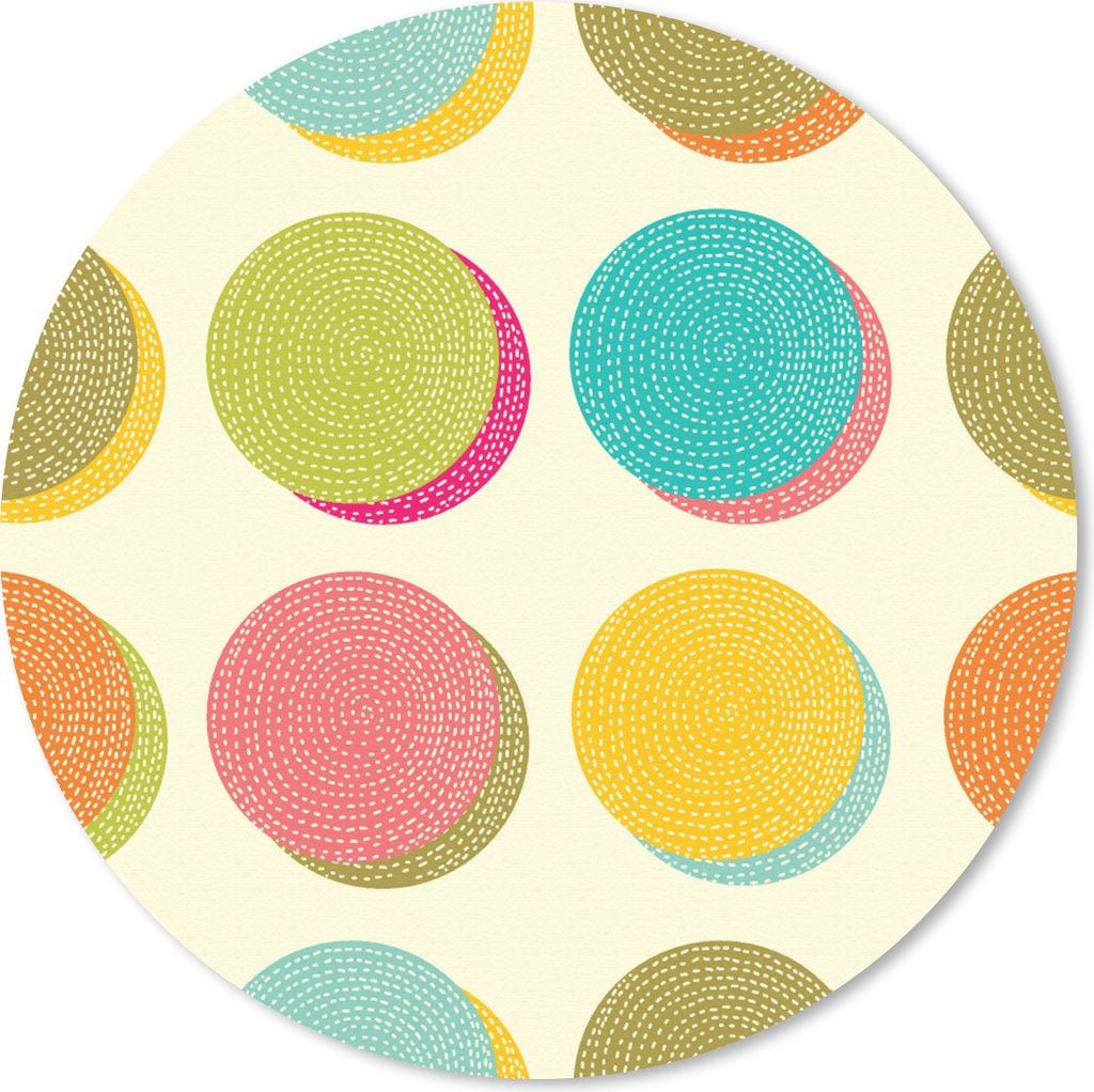 MuchoWow Mauspad Mousepad Retro - Bohème - Muster - Tupfen 40x40 cm - Mousepads - Maus Mat - Pad - Mausunterlage - Schreibtisch Accessoires