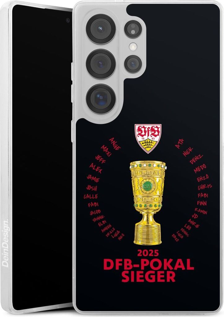 DeinDesign Slim Hülle für Samsung Galaxy S25 Ultra Silikon Case Ultra Dünn Handyhülle Offizielles Lizenzprodukt Pokal VfB Stuttgart