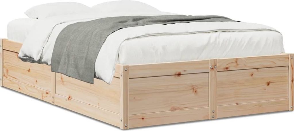 Maison Exclusive - Massivholzbett ohne Matratze 135x190 cm Kiefernholz