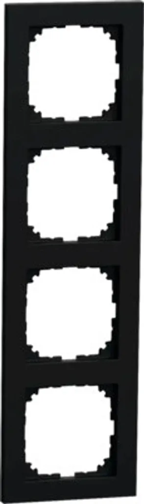 Cadre 4 Postes Merten Noir Mat pour Centraliser vos Commandes Murales