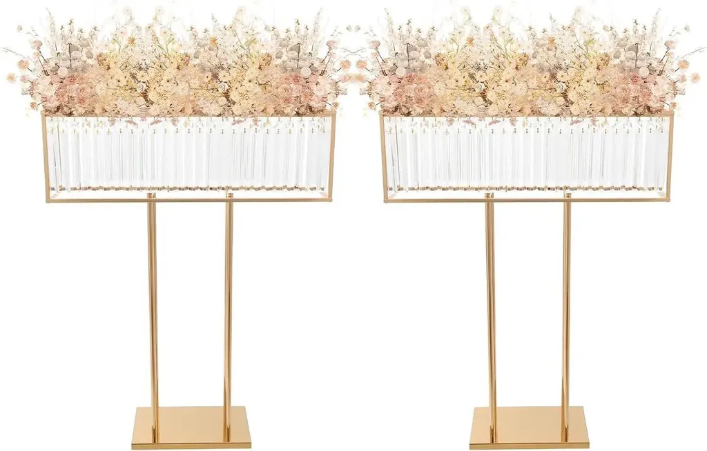 Support Composition Florale Stable - Lot de 2 Cadres Métal Table et Allée