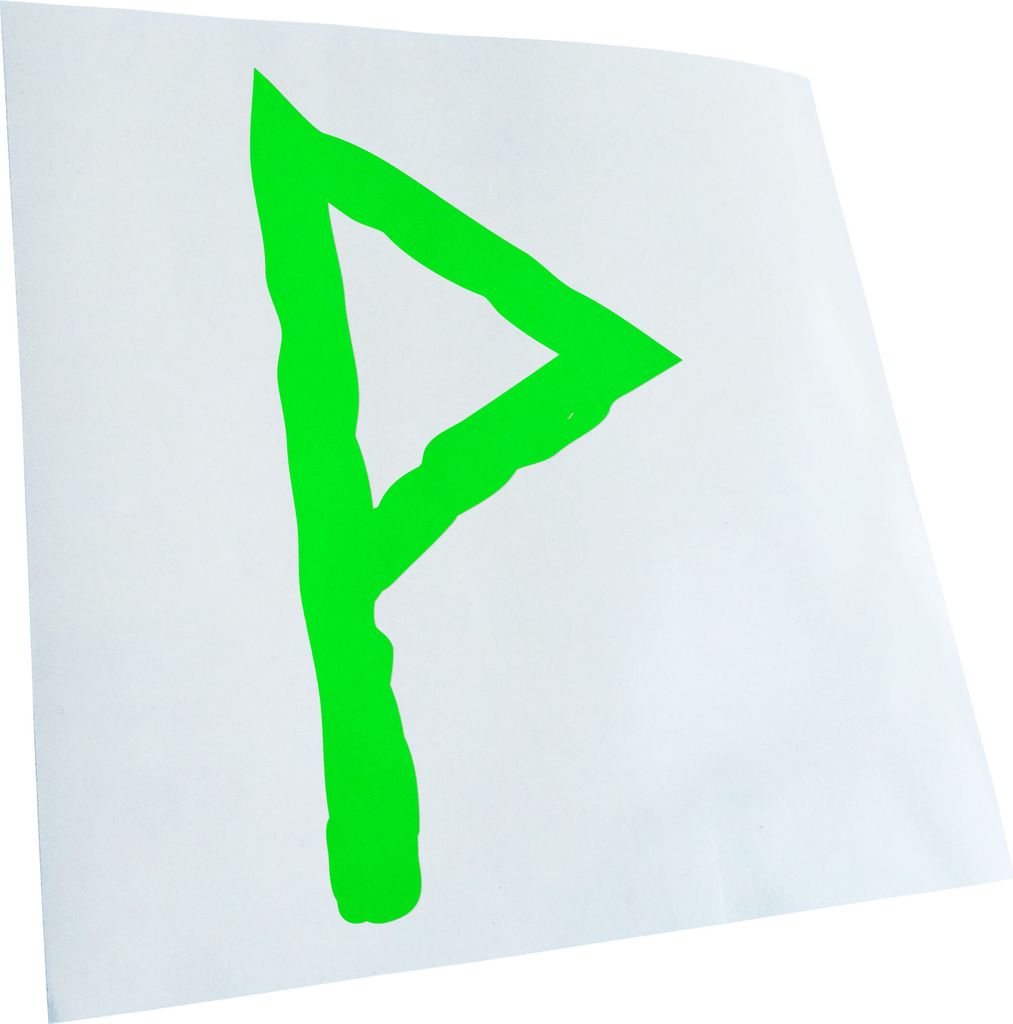 Kiwistar - Autoaufkleber - Futhark WUNJU Rune - Neon Matt - Aufkleber für Auto Kfz Fahrrad, LKW, Truck Mofa