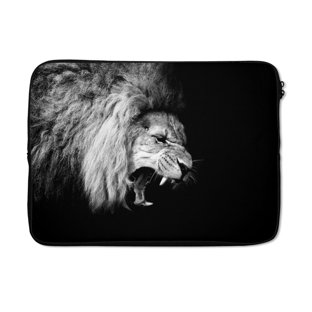 MuchoWow Laptop Hülle 14 ZollLöwe - Porträt - Schwarz - Weiß - Tiere Laptoptasche - Laptoptasche - Stoßsicher - Schutzhaube