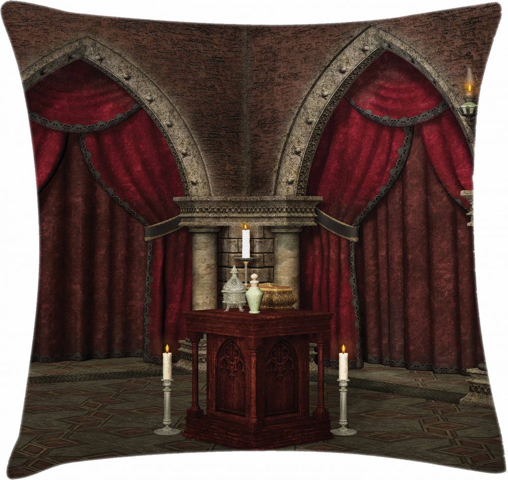 ABAKUHAUS gotisch Kissenbezug, Mysterious Zimmer Castle, Digitaldruck Waschbar Farbfester Kopfkissenhülle Reißverschluß Beidseitiger Druck, 60 x...