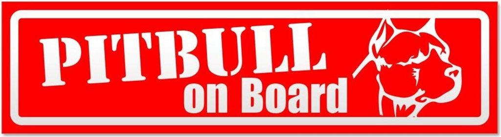 Kiwistar - Autoaufkleber - Rot - 30 x 8 cm - Pitbull on Board invertiert - Hinweis Aufkleber Sticker für Auto, Kfz, Fahrrad, PKW, LKW