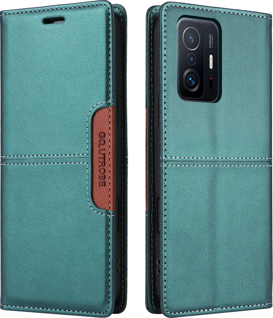 Custodia Flip Xiaomi 11T Pro Verde - Cover Magnetica Slim con Supporto - 2