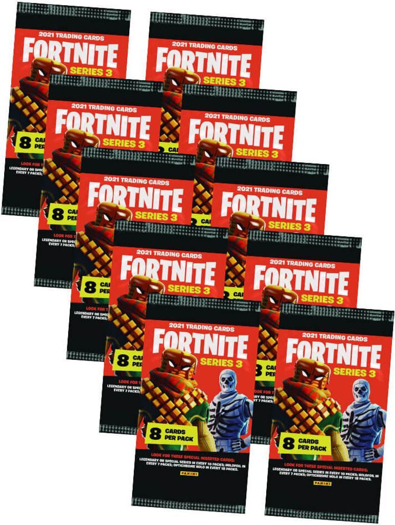 Panini Fortnite Karten Serie 3 (2022) - Fortnite Trading Cards Sammelkarten - 10 Booster