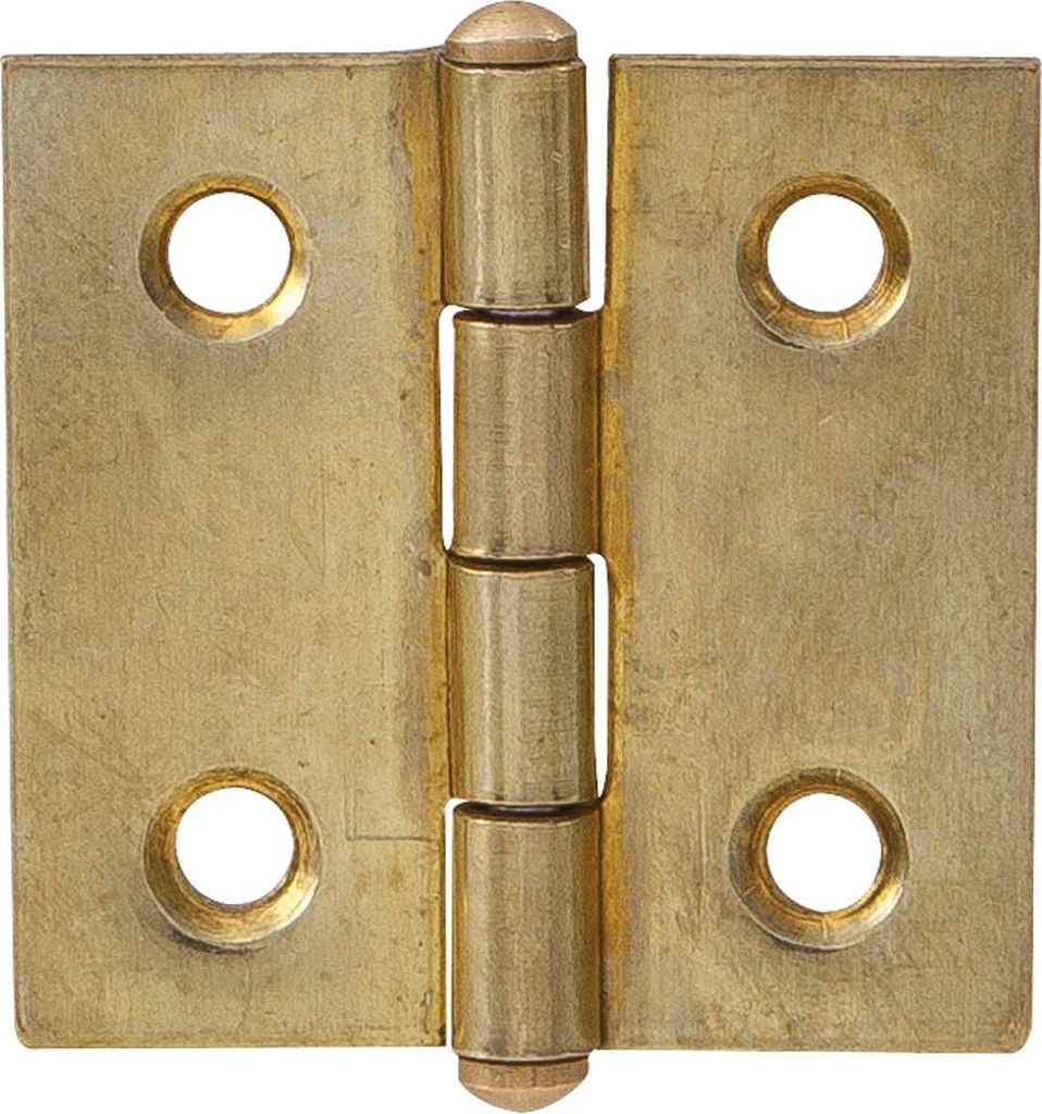 Knopfscharnier leichte Ausführung Scharnier 40 x 35 x 0,8 mm Messing poliert