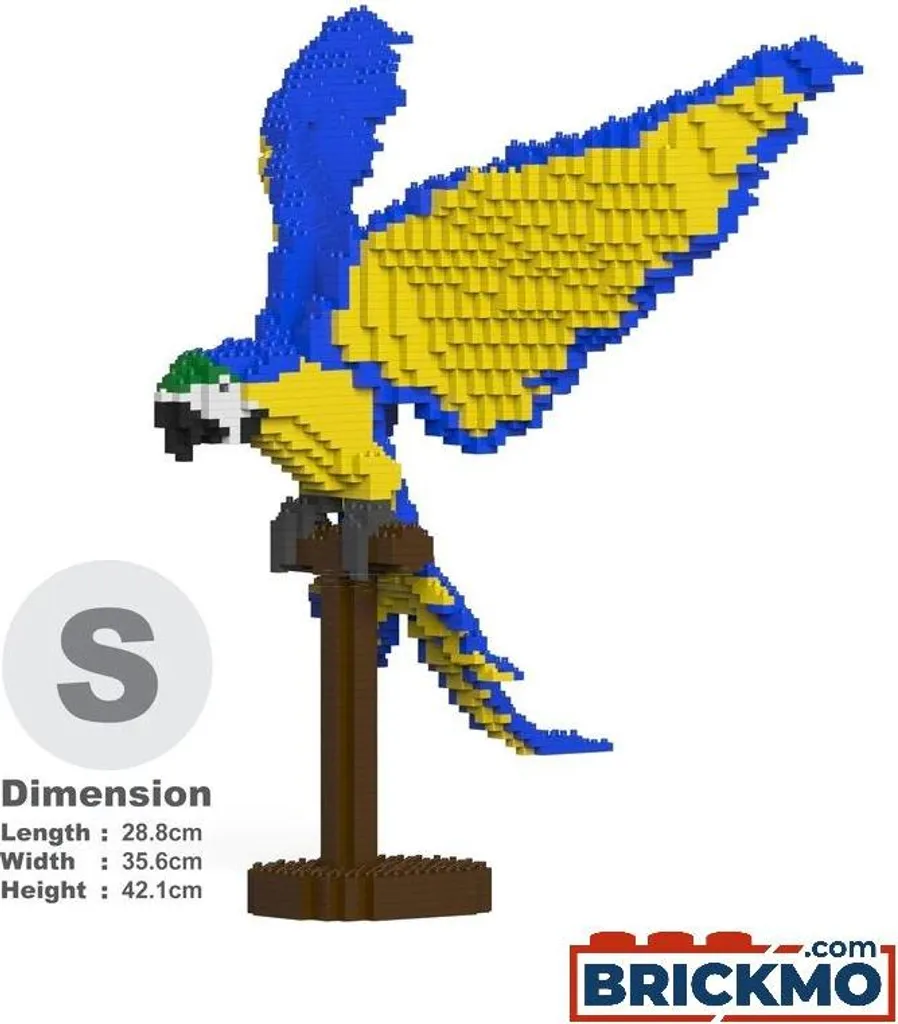 Puzzle 3D Ara Bleu et Or en Briques JEKCA - Jeu Créatif de Collection