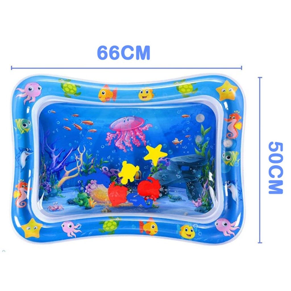 Baby Wasser Spielmatte Aufblasbare Wasserspielmatte Tastmatte Spielzeug 66*50 cm 