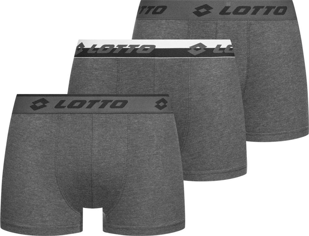 2XL|Lotto Retro Herren Boxershorts 3er-Pack grau Produktbild 