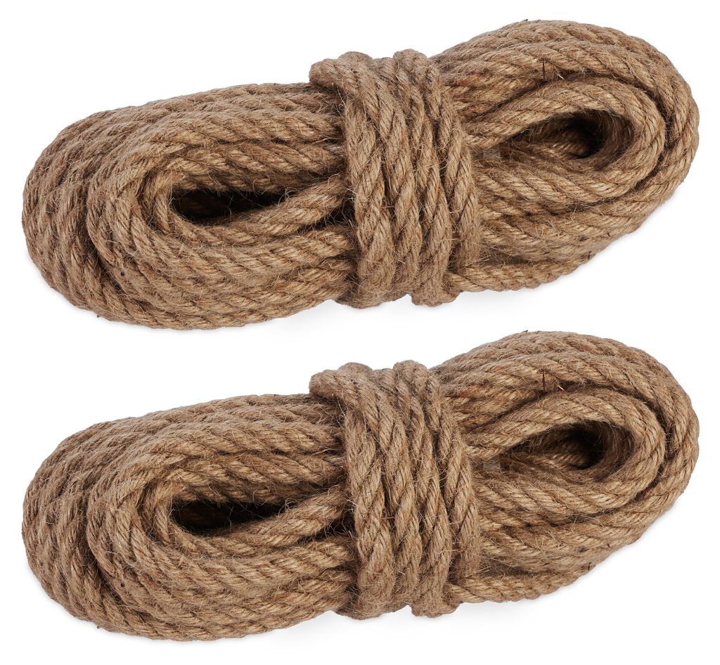 Relaxdays, lot de 2 cordes en jute de 12 mm, chaque corde Image du produit  Image générée par une IA