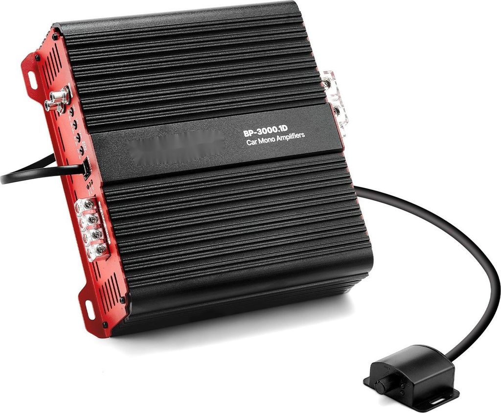 Monoblock Endstufe Auto - Klasse D 1-Kanal - Leistung 3000 W Max - Impedanz 1/2/4 Ohm Stabil - Subwoofer-Pegel-Fernbedienung - Tiefpassfilter - Bas...