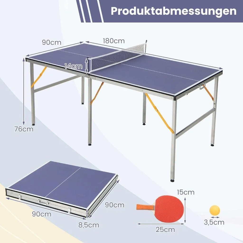 Mini Table de ping-pong kit complet avec 2 raquettes et filet ajustable - 2