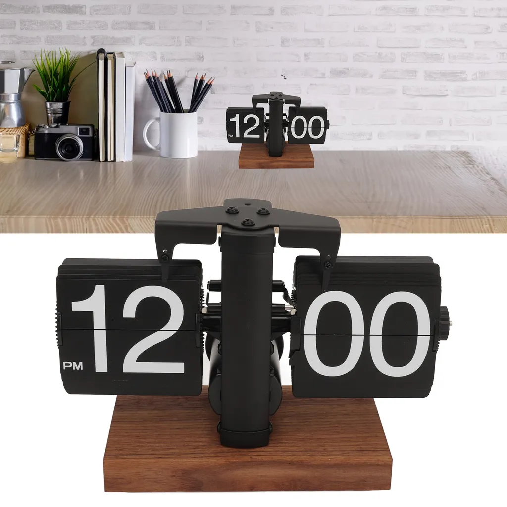 Horloge numérique pour décoration bureau - Modèle rétro noir chic